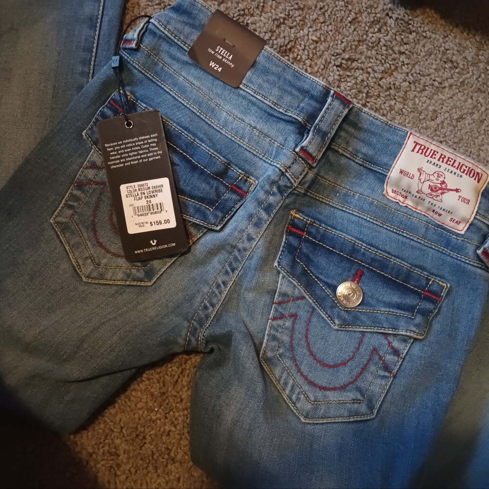 True Religion Vintage Low Rise Vintage Skinny Fit RN 112790 size 24 never worn